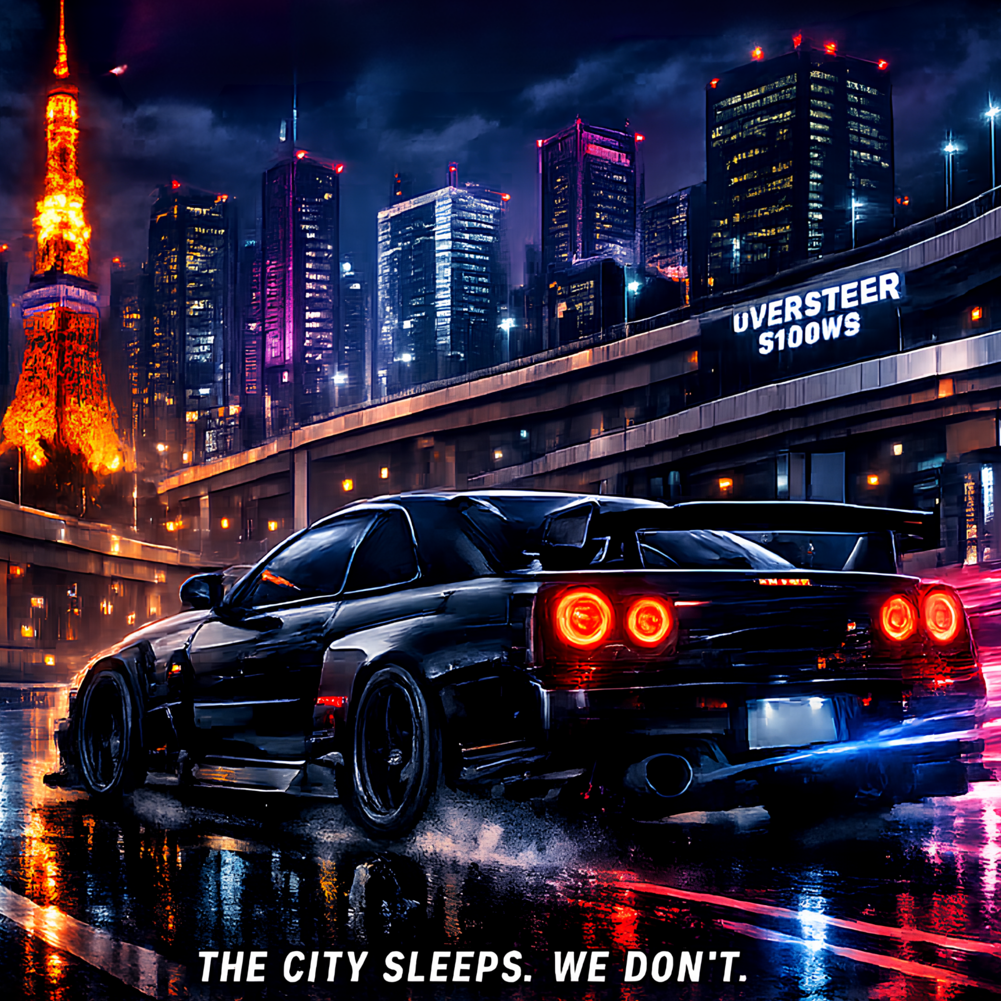 Midnight Drivers Club Oversized Tee - Oversteer Studios