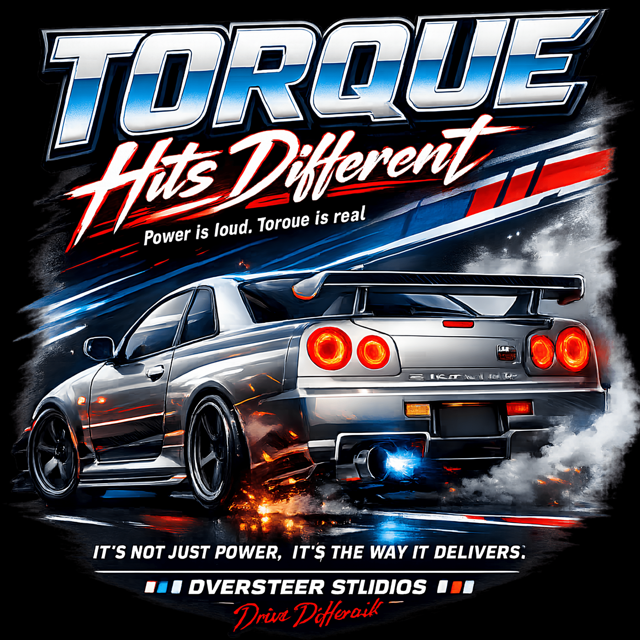 Torque Hits Different Oversized Tee - Oversteer Studios